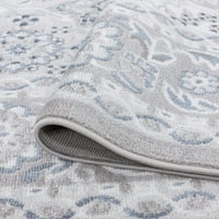 Tradicionalni orijentalni tepih za dnevnu sobu u sivoj boji, 9 '12'