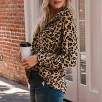 Ženska Moda leopard print vrhovi s dugim rukavima s patentnim zatvaračem