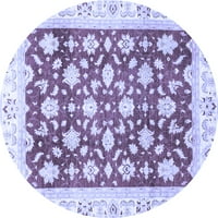 Tradicionalni tepisi tvrtke A. M., perivi u perilici rublja, okrugli, orijentalni stil, plavi, 4 inča