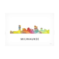 Zaštitni znak likovne umjetnosti CityScape Canvas Art 'Milwaukee Wisconsin Skyline' Marlene Watson