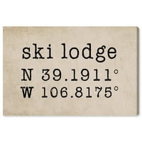 Wynwood Studio Sports and Teams Wall Art Canvas Otisci 'Ski Lodge' Skijanje - Crno, smeđa