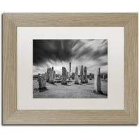 Zaštitni znak likovna umjetnost 'Callanish Clouds' platno umjetnost Michaela Blanchette Photography, White Matte, Bress Frame