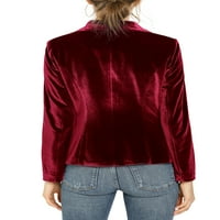 Jedinstvene ponude Juniors Chawl Collar Dugi rukav jedan gumb Velvet Blazer