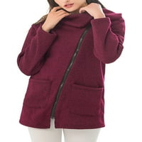 Ženska gornja odjeća s reverima, ležerni kaputi s dugim rukavima, jakne s patentnim zatvaračem s džepovima, zimski izolirani kaput
