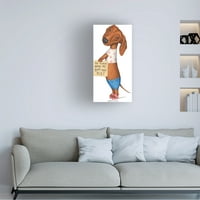 Danny Gordon Art 'Brown Dahshund Top kratke hlače sandale' platno umjetnost
