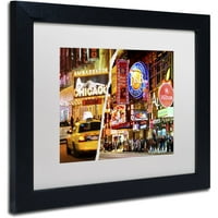 Zaštitni znak likovne umjetnosti Times Square Colors Canvas Art by Philippe Hugonnard White Mat, Crni okvir