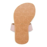 Melrose Ave ženska fau koža dvije remen ravne sklizne sandale