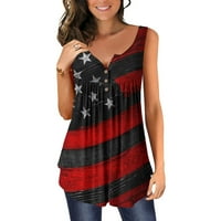 Majica Bez rukava s američkom zastavom, ljetne majice za proslavu Dana neovisnosti, Vintage modni prsluci bez rukava s okruglim vratom