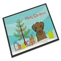 Božićno drvce i prostirka za vrata od čokoladnog labradora