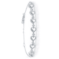CTTW Dijamantni naglasak kovitlaj narukvicu u obliku srca u obliku srca u srebrom sterlinga