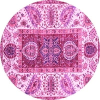 Moderni unutarnji tepisi, Okrugli, apstraktno ružičasti, promjera 7 inča
