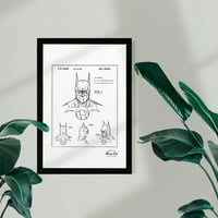 Wynwood Studio Filmovi i TV uokvireni zidne umjetničke otiske 'Batman 1992, srebrni metalni' filmski likovi kućni dekor - siva, bijela,