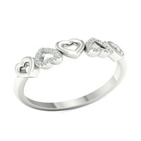 Modni prsten od 1 20 karatnog dijamanta od dijamanta od srebra od srebra
