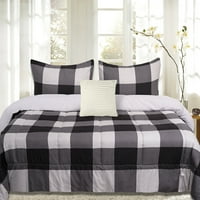 Sweet Home Buffalo Plaid Comforter setovi, kralj w Shams i ukrasni jastuk