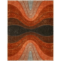 Dobro tkani Geometrijski tepih od 5,25 '7,25', dinamična vizualna tekstura, otporna na mrlje, gusta, Plišana, blistava