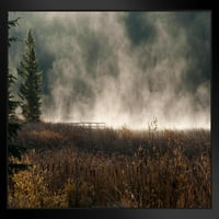 Maglovito jutro u Kamloopsu, Britanska Kolumbija Foto Fotografija uokvireni umjetnički poster od ebanovine 20.14