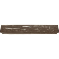 10 W 6 h 18'l 3-strana ručna ručna ručna redurathane Fau Wood Strop greda, vintage mahagoni