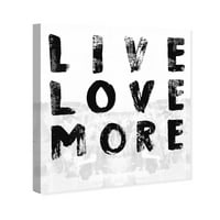 Wynwood Studio tipografija i citati zidne umjetničke platnene otiske 'Live and Love' Inspirativni citati i izreke - crna, bijela