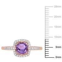 Miabella Ženska karat T.G.W. Ametist i karat dijamant 10kt ružičasti halo prsten