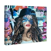 Wynwood Studio Mode and Glam Wall Art Canvas Otisci 'Ruby by Katy Hirschfeld' portreti - plava, ružičasta