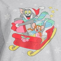 Tom i Jerry ženski svijetli božićni pulover