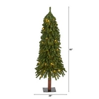 Gotovo prirodno 4 'Grand Alpine Umjetno božićno drvce s jasnim svjetlima