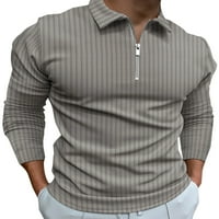 Muške majice A. M. Polo majica dugih rukava majica s reverom Muški pulover klasičnog kroja bluza na kopčanje Mornarsko plava 3 inča