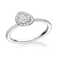 Prsten od moissanita od 8 do 14 karatnih dijamanata u obliku kruške