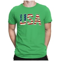 Ljetne košulje za muškarce, Muška trendovska ležerna majica s okruglim vratom i kratkim rukavima s printom američke zastave