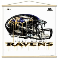 Baltimore Ravens - zidni plakat s kapaljkom u magnetskom okviru, 22.375 34