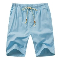 Muške kratke hlače muške ljetne Ležerne jednobojne kratke hlače s perlicama kratke hlače s džepovima kratke