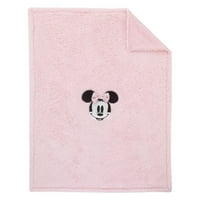 Disney Minnie Mouse Super mekana plišana šerpa deka s Appliqueom, ružičastom