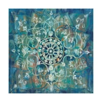 Zaštitni znak likovna umjetnost 'Mandala in Blue I Sq' Canvas Art by Danhui Nai
