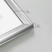 Wexford Home Chunky Sažetak III Premium Framed Print, 18.5 24.5 - Spreman za objesiti, srebro