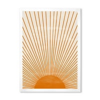 DesignArt 'Orange Sun Print on Beige III' Moderni uokvireni umjetnički tisak