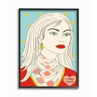 Ženski modni dodatak za portret s svemirskom tematikom, Ukrasi uokvireni zidnom umjetnošću, dizajn Sangeeta Bachelet, 11 14