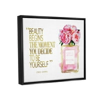 ; Modni dizajner parfem zlatno ružičasti akvarel nadahnjujuća riječ mrkli mrak uokvireno platno zidna umjetnost, 16.20