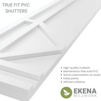 Ekena Millwork 12 W 62 H TRUE FIT PVC BUNGALOW FIKSNI BOLES TREBALE, Viridian Green