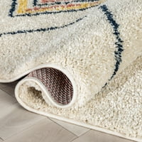 Dobro tkani tepih od vune u boji marokanske Slonovače debljine 2'3 7'3 trkačka prostirka