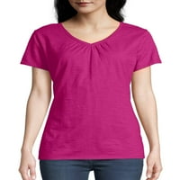 Ženska majica od pletiva u obliku nabora u obliku nabora