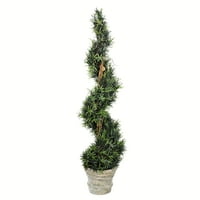 Vickerman 54 umjetno spiralno stablo zelenog ružmarina u papirnatom loncu u papirnatom loncu