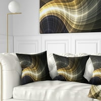 Jedinstvena žuta fraktalna svjetlost umjetnost - Abstraktni jastuk za bacanje - 18x18