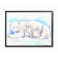 Stupell Industries Polarni medvjed Životinjsko plavo akvarelno slikanje uokvireno Giclee teksturiziranom umjetnošću Georgea Dyachenko