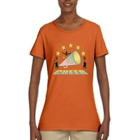 Sportska Ženska majica s uzorkom za navijačice u narančastoj majici
