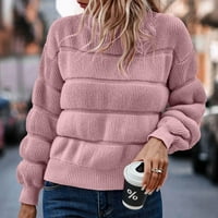Džemperi za žene u jesenskoj rasprodaji ženska jednobojna majica dugih rukava bluza s okruglim vratom Casual majica s kapuljačom