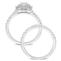 Miabella Ženska karat T.W. Ovalni i okrugli dijamant 14KT bijelo zlato Double Halo Bridal Set