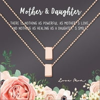 Prilagođeni poklon za Majčin dan, poklon za nju, poklon za mamu, personalizirane čestitke i ogrlica, Srebrna beskrajna ogrlica za