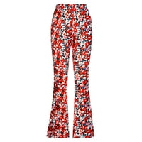 Ženske lepršave boho hlače širokog kroja s cvjetnim printom duge hlače Ležerne hlače za odmor na plaži Plus veličine s džepom