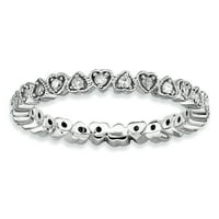 Dijamantni prsten od srca od srebra, veličina 5. Klasični nakit koji se može složiti, savršeni pokloni za žene poklon set od e-pošte