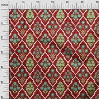Jednobojna pamučna tkanina u crvenoj boji s azijskim cvjetnim uzorkom za šivanje obrta s otiscima tkanine širine dvorišta